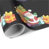 かわいいサンタクロースのクリスマスツリー ラッピングペーパー (ロールコーナー)