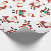 かわいいサンタクロースのクリスマスパターン ラッピングペーパー (角)