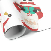 かわいいサンタクロースのクリスマスパターン ラッピングペーパー (ロールコーナー)