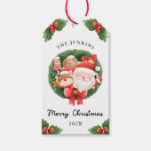 かわいいサンタクロースのクリスマスパーソナライズされたのお願い ギフトタグ (正面)
