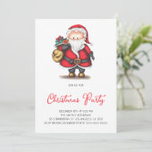 かわいいサンタクロースのクリスマスパーティー 招待状 (スタンド正面)