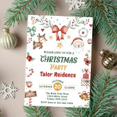 かわいいサンタクロースのクリスマスパーティー 招待状