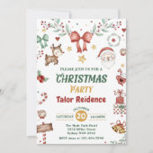 かわいいサンタクロースのクリスマスパーティー 招待状 (正面)