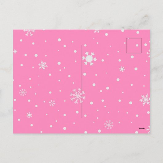 かわいいサンタクロースのクリスマスピンクのはがき シーズンポストカード (裏面)