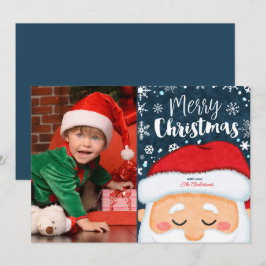 かわいいサンタクロースのクリスマスフォトグリーティングカード シーズンカード