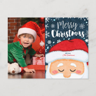 かわいいサンタクロースのクリスマスフォトポストカード ポストカード