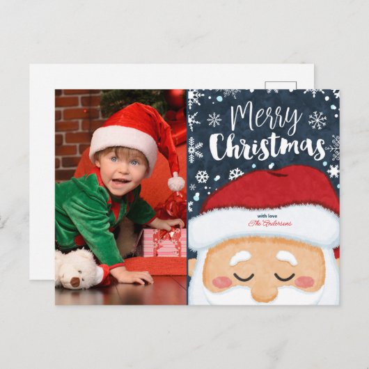 かわいいサンタクロースのクリスマスフォトポストカード ポストカード (正面/裏面)