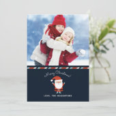 かわいいサンタクロースのクリスマスホリデーフォトカード シーズンカード (スタンド正面)
