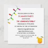 かわいいサンタクロースのクリスマス・イン・ジュライ・サマー・パーティ 招待状 (裏面)