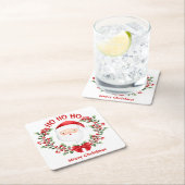 かわいいサンタクロースのクリスマス スクエアペーパーコースター (インサイチュ)