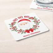 かわいいサンタクロースのクリスマス スクエアペーパーコースター (アングル)