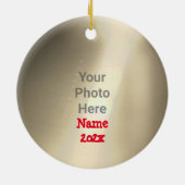 かわいいサンタクロースのクリスマス セラミックオーナメント (裏面)