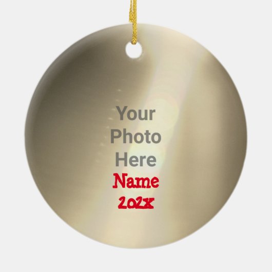 かわいいサンタクロースのクリスマス セラミックオーナメント (裏面)