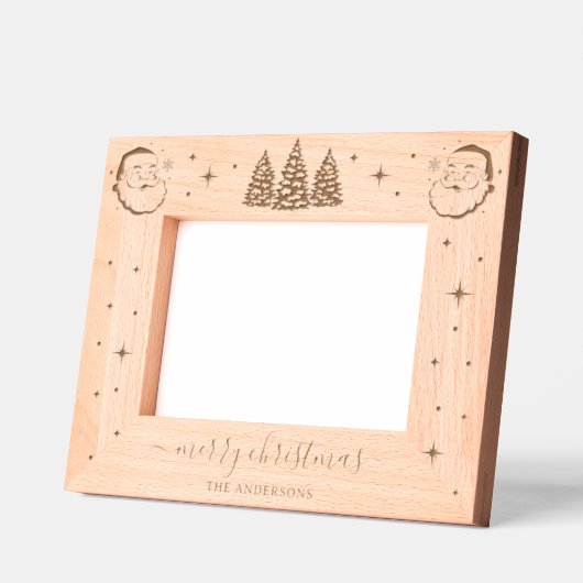 かわいいサンタクロースのクリスマス レーザー彫刻フレーム (左)