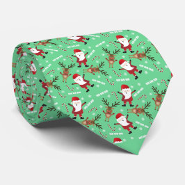 かわいいサンタクロースのトナカイのクリスマスパターン ネクタイ