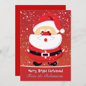 かわいいサンタクロースのフラットカード シーズンカード (正面/裏面)