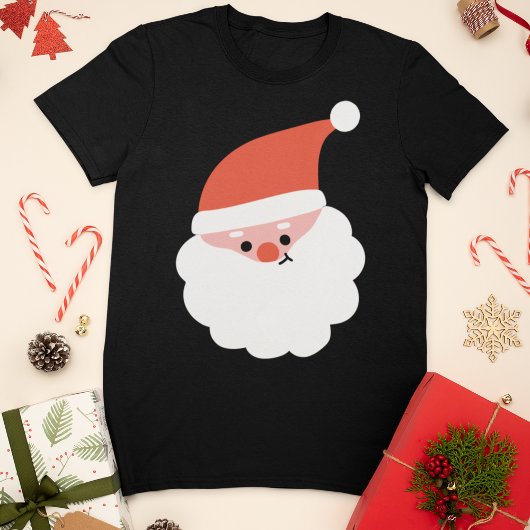 かわいいサンタクロースのヘッドクリスマス Tシャツ