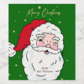 かわいいサンタクロースめでたいクリスマスギフトラベル ワインラベル (シングルラベル)