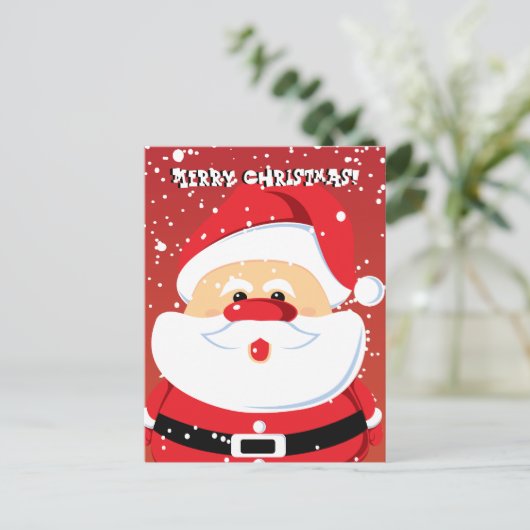 かわいいサンタクロースカスタムの葉書 シーズンポストカード (スタンド正面)