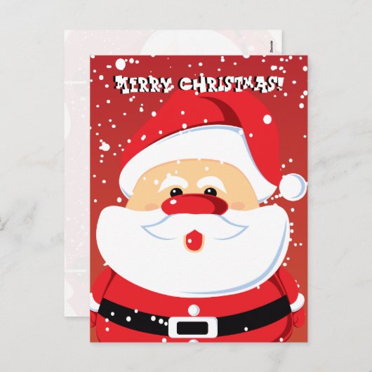 かわいいサンタクロースカスタムの葉書 シーズンポストカード (正面/裏面)
