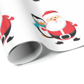 かわいいサンタクロースカスタムクリスマス ラッピングペーパー (ロールコーナー)