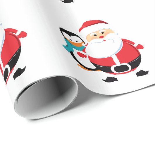 かわいいサンタクロースカスタムクリスマス ラッピングペーパー (ロールコーナー)