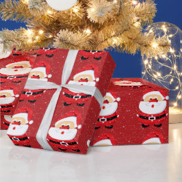 かわいいサンタクロースカスタムクリスマス ラッピングペーパー