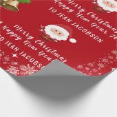 かわいいサンタクロースモダンのスクリプパーソナライズされたト名 ラッピングペーパー (角)