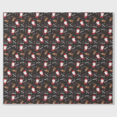 かわいいサンタクロースルドルフのトナカイのパターン ラッピングペーパー (フラット)