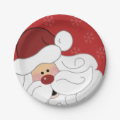 かわいいサンタクロース休日のクリスマス ペーパープレート (正面)