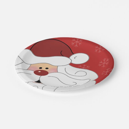 かわいいサンタクロース休日のクリスマス ペーパープレート (アングル)