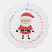 かわいいサンタクロース写真の休日 オーナメントカード (正面)