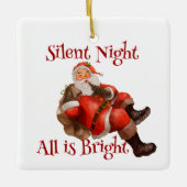 かわいいサンタクロース初めてのクリスマスカスタム写真 セラミックオーナメント (正面)