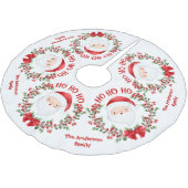 かわいいサンタクロース家族名クリスマスツリースカート ブラッシュドポリエステルツリースカート (アングル)