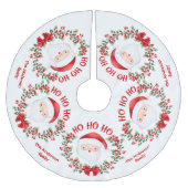 かわいいサンタクロース家族名クリスマスツリースカート ブラッシュドポリエステルツリースカート (正面)