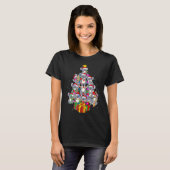 かわいいサンタクロース小荒熊クリスマスツリーライト Tシャツ (正面フル)