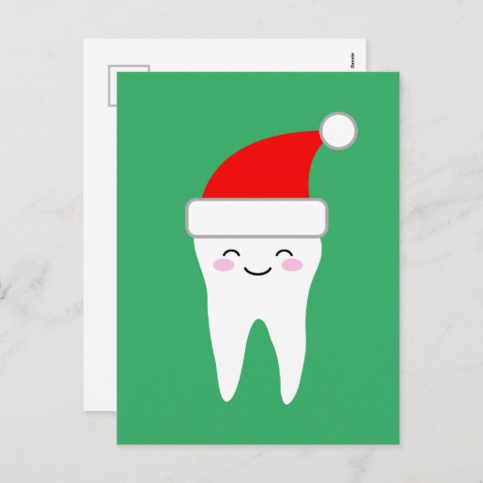かわいいサンタクロース歯のカラートのクリスマスはがき シーズンポストカード (正面/裏面)