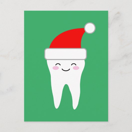 かわいいサンタクロース歯のカラートのクリスマスはがき シーズンポストカード (正面)