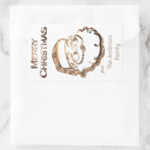 かわいいサンタクロース父クリスマスエレガント金ゴールド 長方形シール (バッグ)