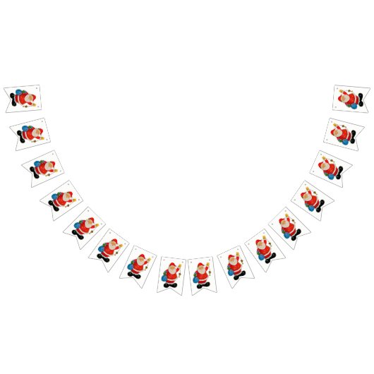 かわいいサンタクロース父クリスマスクリスクリングル バンティングフラッグ (全)