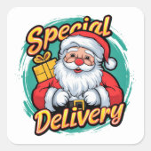 かわいいサンタクロース特産 スクエアシール (正面)