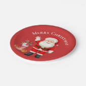 かわいいサンタクロース赤いベリー赤いクリスマスパーティー ペーパープレート (アングル)