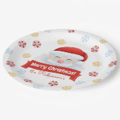 かわいいサンタクロース赤い名前クリスマスホリデー ペーパープレート (アングル)