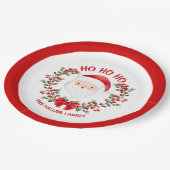 かわいいサンタクロース赤い名前クリスマス紙プレート ペーパープレート (アングル)
