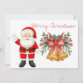 かわいいサンタクロース赤い果実メリークリスマス シーズンカード (正面)