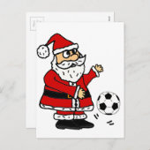 かわいいサンタクロース遊のサッカーのクリスマスアニメ シーズンポストカード (正面/裏面)