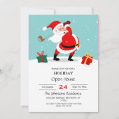 かわいいサンタクロース遊ゴルフイラストレーション。 招待状 (正面)