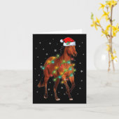 かわいいサンタクロース馬クリスマスツリーライトチメリーリ カード (黄色い花)