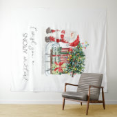 かわいいサンタクロース、そり、プレゼント タペストリー (インサイチュ(横))