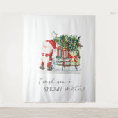 かわいいサンタクロース、そり、プレゼント タペストリー (正面)